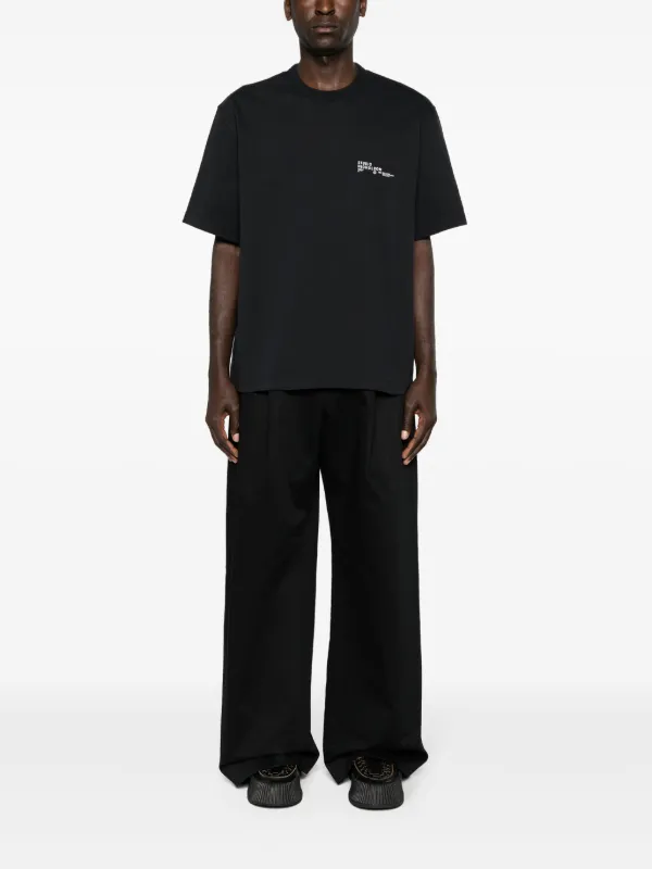 Tシャツ・カットソー STUDIO NICHOLSON Men T Shirts MODULE SNM 1167 BLACK Studio Nicholson logo-print Cotton T-shirt | Blue | FARFETCH