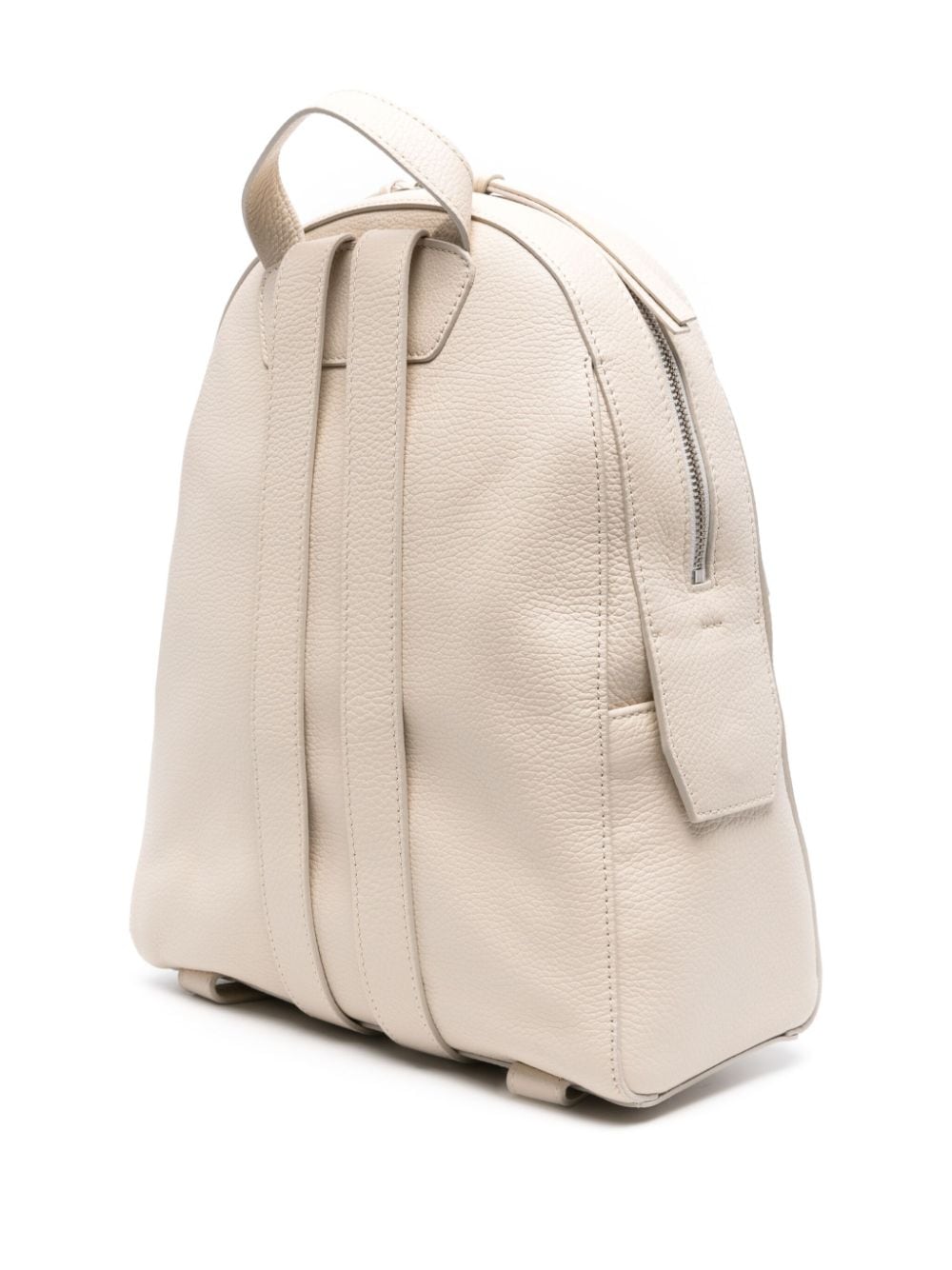 Shop Orciani Logo-lettering Leather Backpack In Neutrals