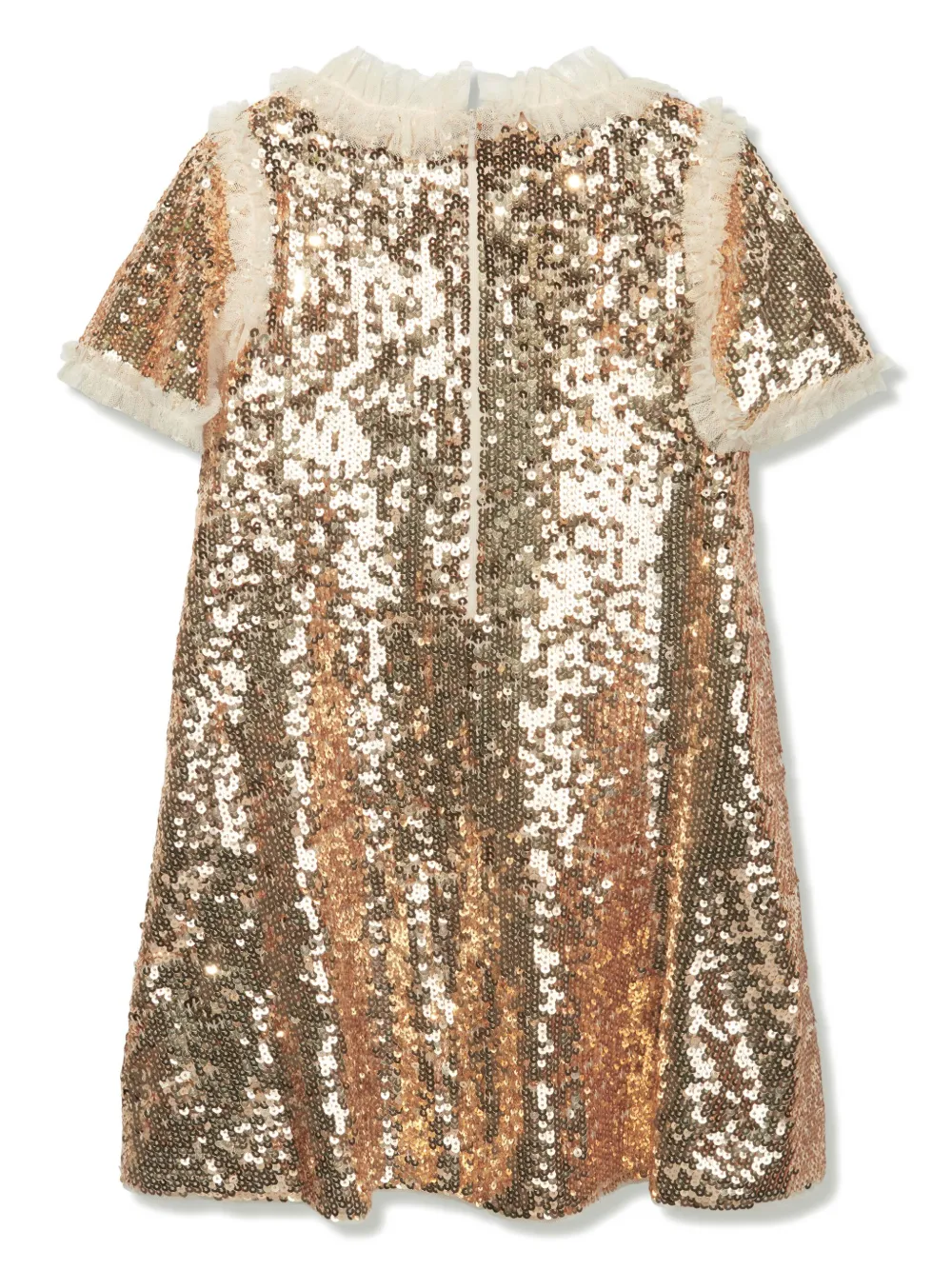 Shop Needle & Thread Matilda Sequinned Flared Dress In Gold