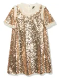 NEEDLE & THREAD KIDS Matilda sequinned flared dress - Gold