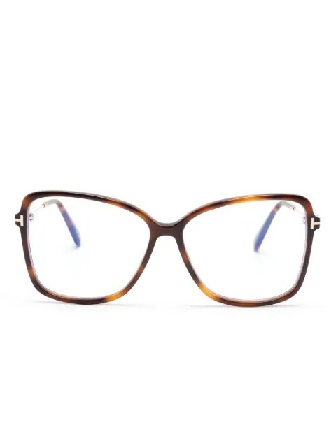 TOM FORD Eyewear lentes con armazón en forma de mariposa y efecto carey