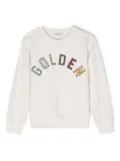 Golden Goose Kids logo-patch terry-cloth sweatshirt - Neutrals