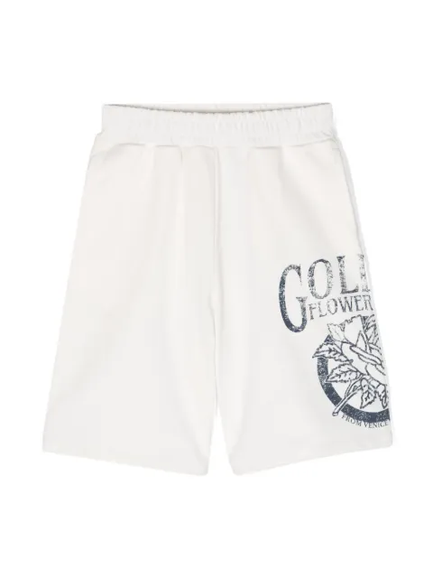 Golden Goose Kids mid-rise cotton track shorts