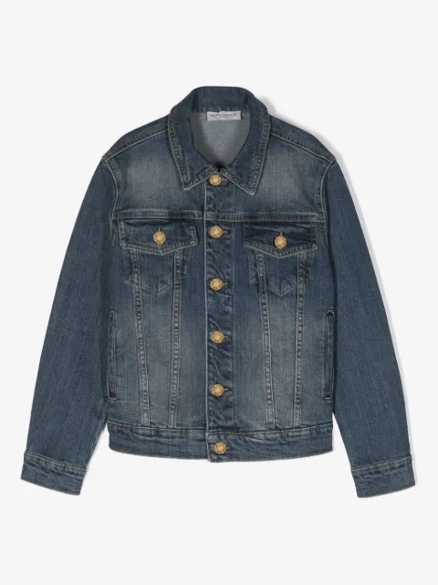 Golden Goose Kids veste en jean à patch logo
