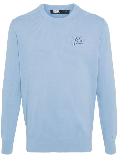 Karl Lagerfeld logo-embroidered jumper