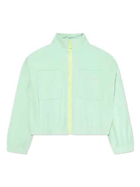 Converse Kids zip-up ribbed-knit bomber jacket