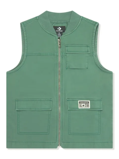 Converse Kids logo-appliqué zip-up gilet