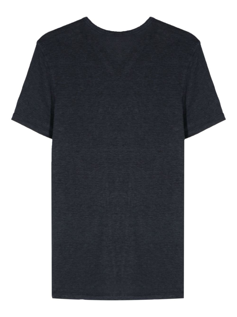 Shop Majestic V-neck Linen T-shirt In Blue
