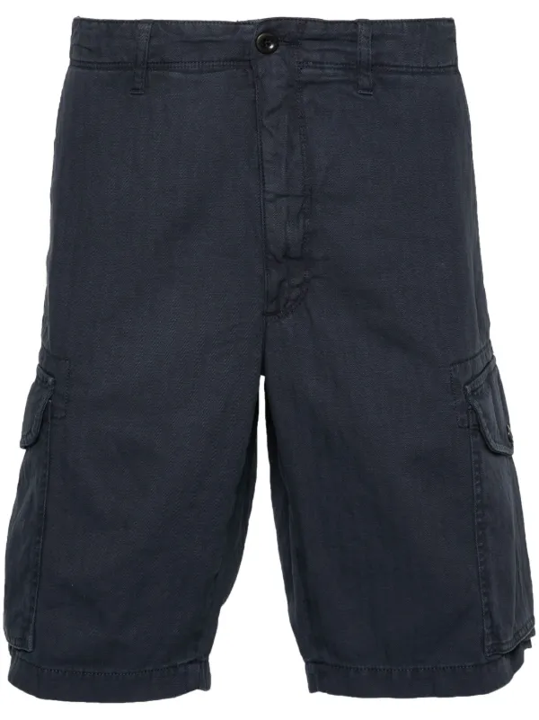 Incotex Herringbone Cargo Shorts | Blue | FARFETCH