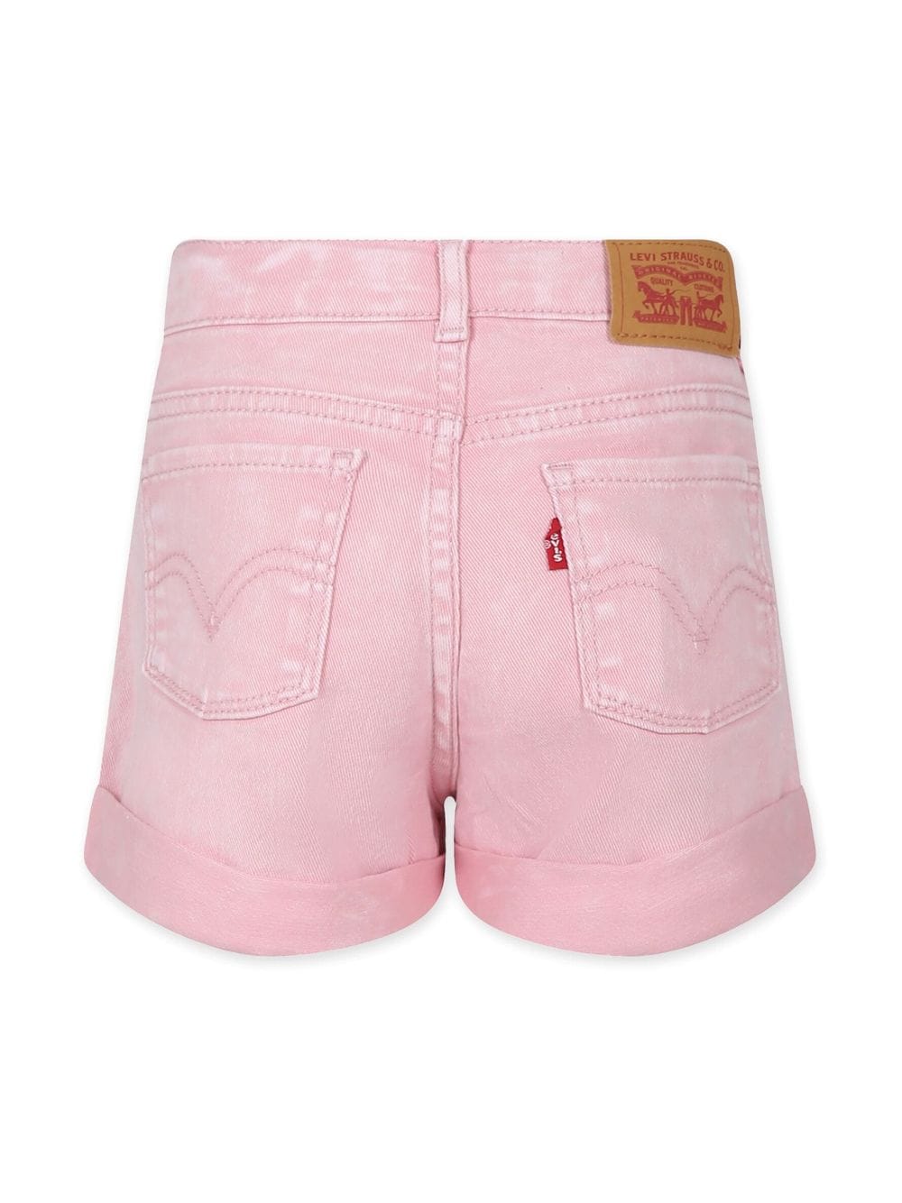 Shop Levi's Logo-appliqué Organic-cotton Shorts In Pink