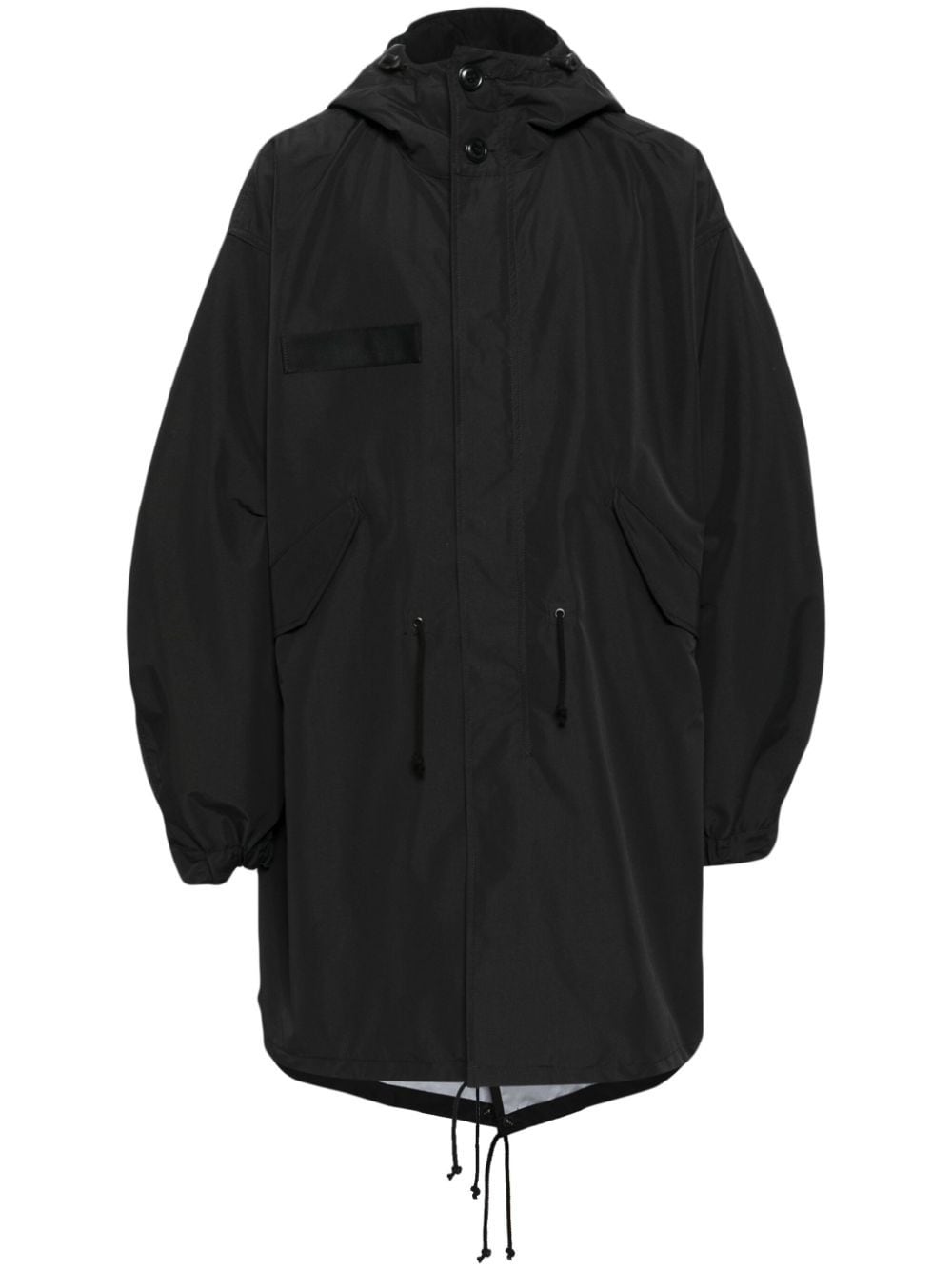 Junya Watanabe Drop-shoulder Hooded Parka Coat In Black