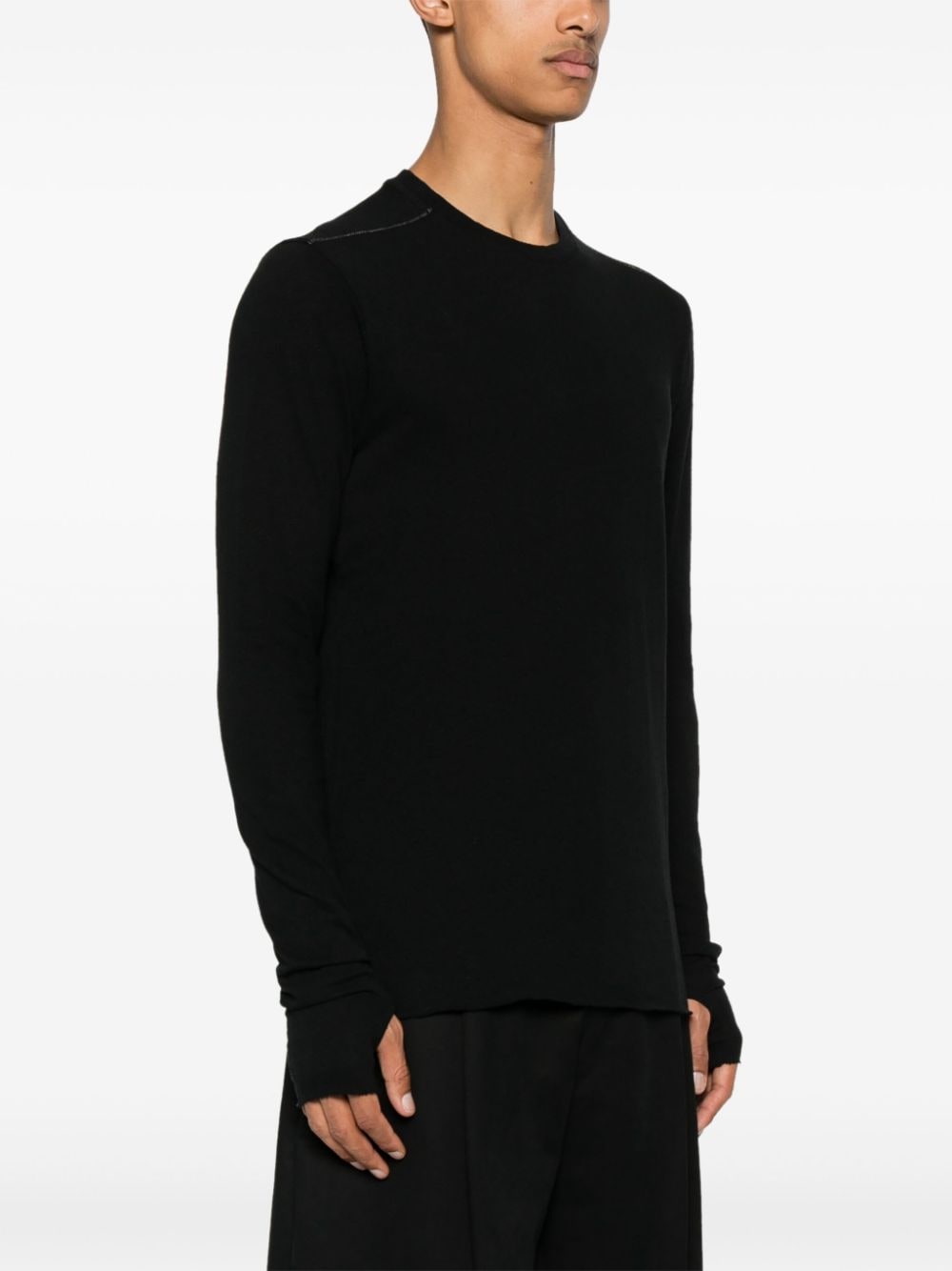 Thom Krom raw-cut long-sleeved T-shirt Zwart