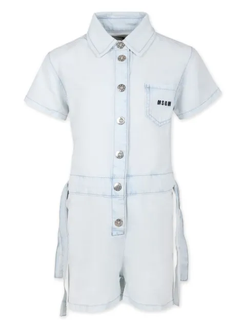 MSGM Kids jumpsuit corto de mezclilla