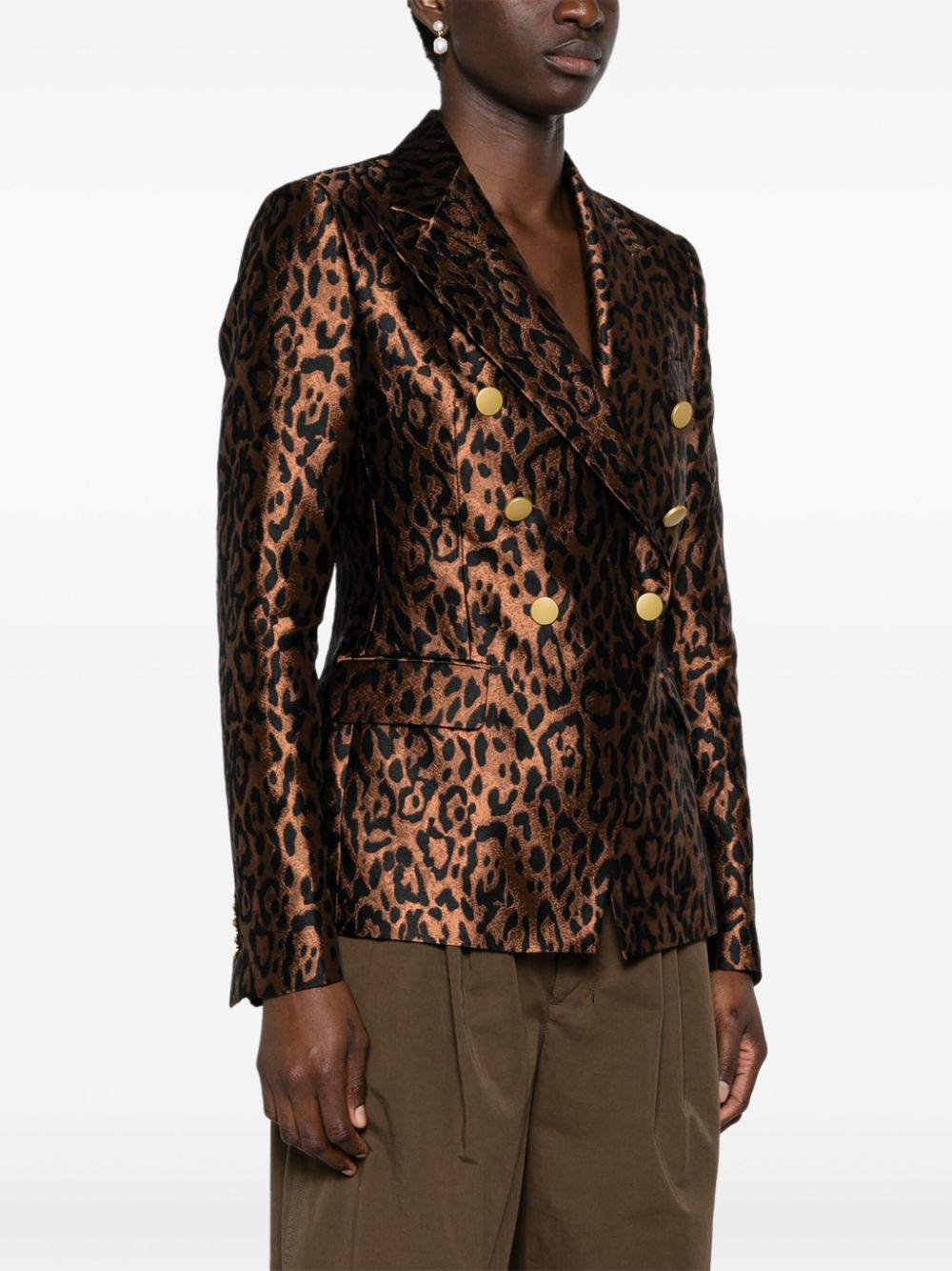 Tagliatore leopard-print double-breasted blazer Women