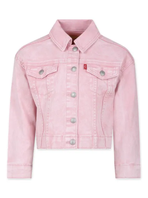 Levi's Kids chamarra de mezclilla con cuello
