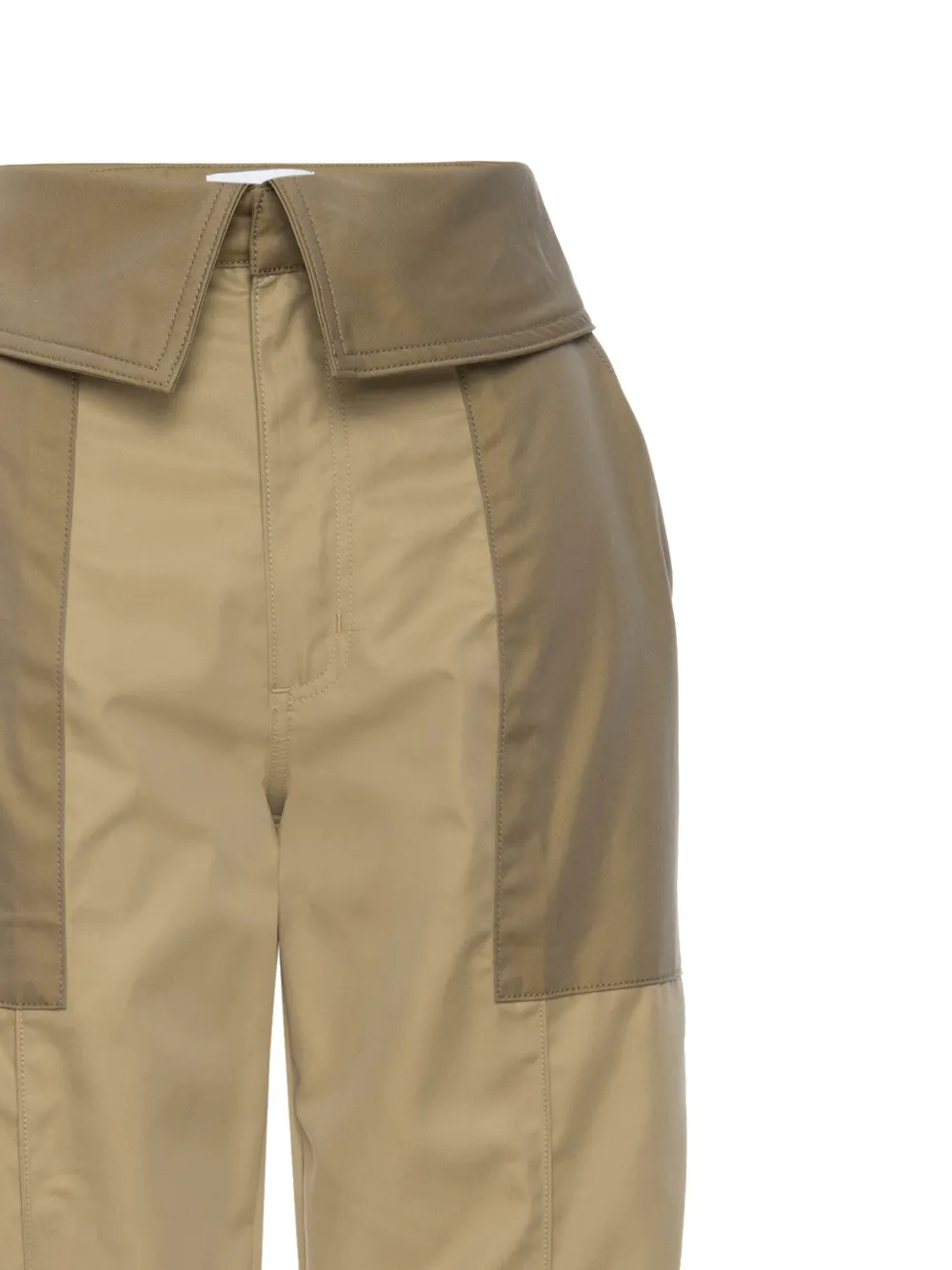 FRAME Foldover cotton trousers - Beige