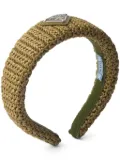 Prada triangle-logo crochet headband - Green