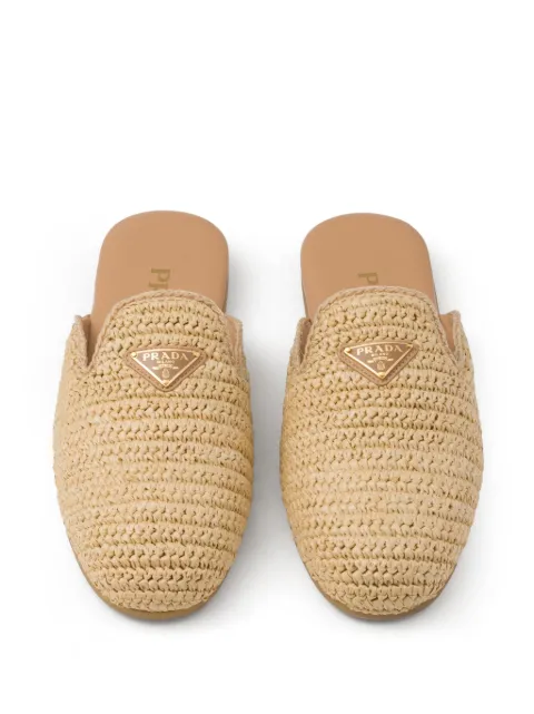 Prada logo-appliqué interwoven slippers 1S435NF0052C2T - 3