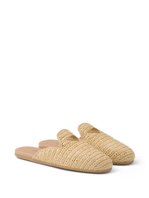 Prada logo-appliqué interwoven slippers 1S435NF0052C2T - 1