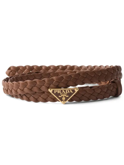 Ceinture en cuir à design tressé - Prada - Modalova