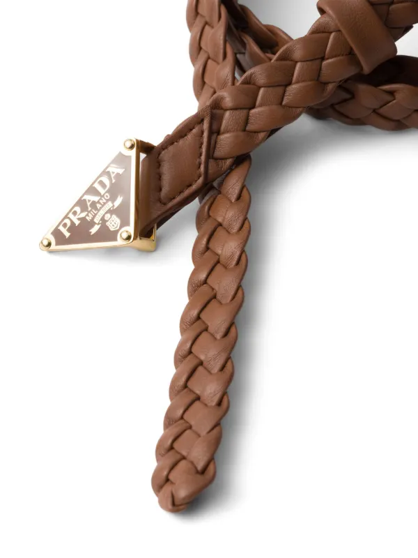 Prada Braided Leather Belt Brown FARFETCH AU