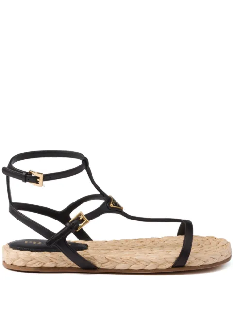 Prada triangle-logo leather sandals