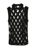 Black Comme Des Garçons mesh knit top