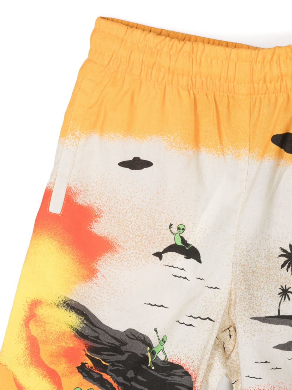 Shop Molo Adi Illustration-print Shorts In Yellow