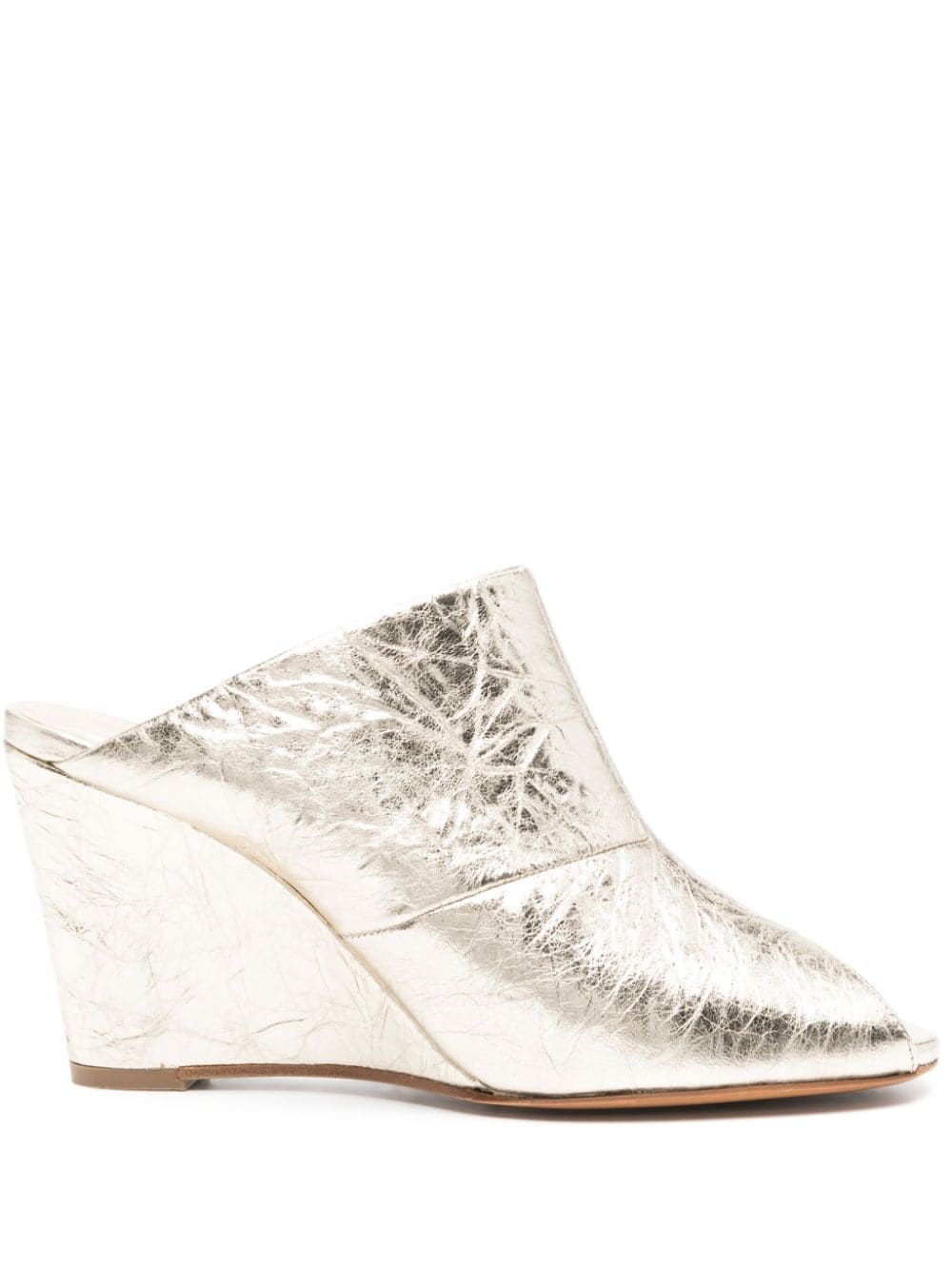 Forte Forte 95mm Leather Wedge Mules In White
