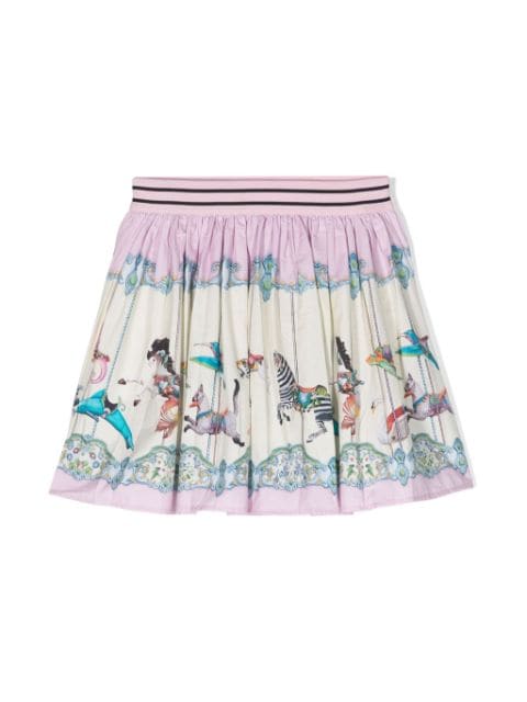 Molo graphic-print pleated skirt