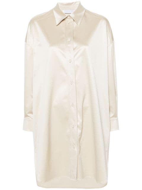 Harris Wharf London robe-chemise en satin à boutonnière
