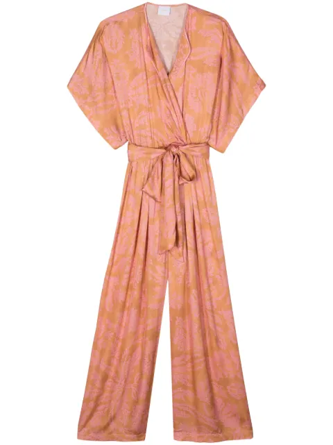 Merci floral-print satin jumpsuit