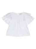 Douuod Kids ruffled-sleeves cotton blouse - White