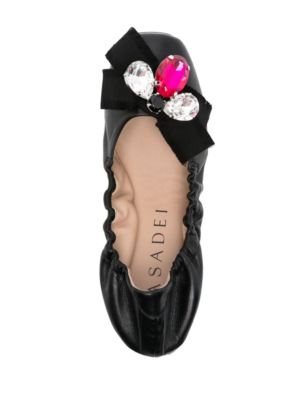 Shop Casadei Queen Bee Ballerina Shoes In 黑色