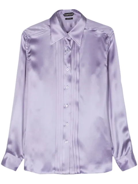 TOM FORD camisa de seda con detalle de pliegues