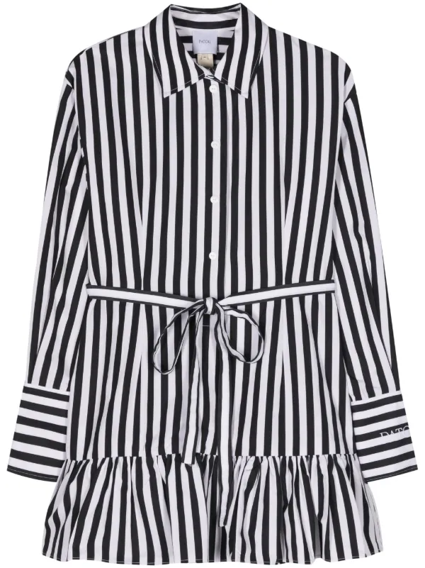 大人気 【PATOU】Striped cotton shirt dress ミニドレス シャツ Patou | プリントコットン ミニシャツドレス