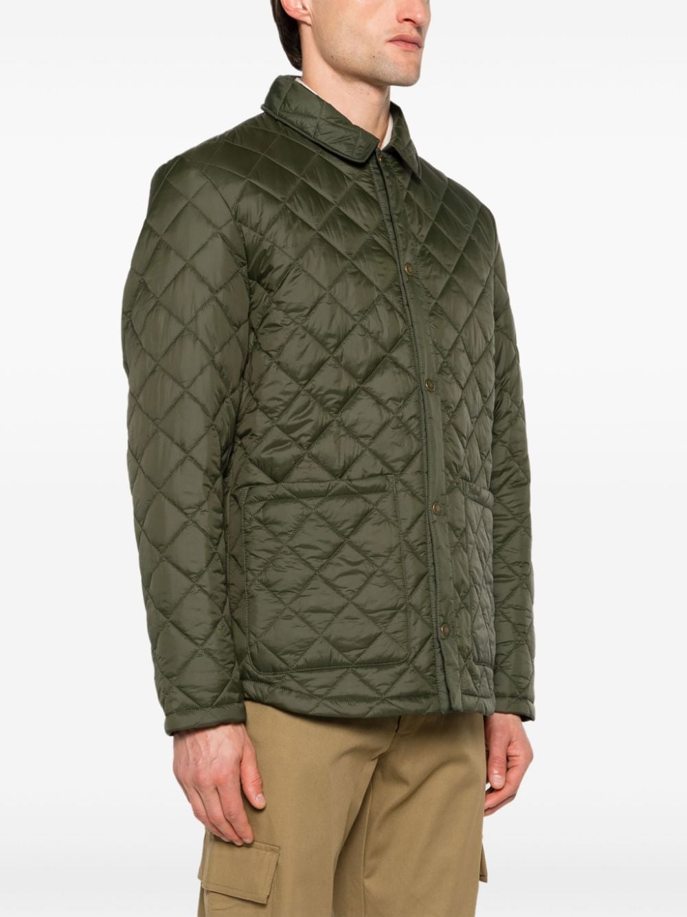 Shop Barbour Newton Quilted Jacket In Green