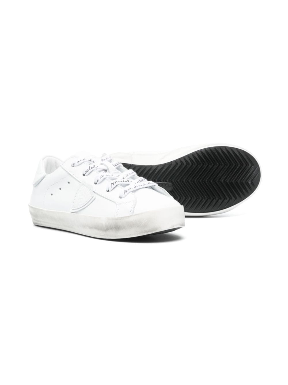 Shop Philippe Model Logo-print Lace-up Sneakers In White