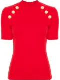 Balmain signature Coin-buttons T-shirt - Red