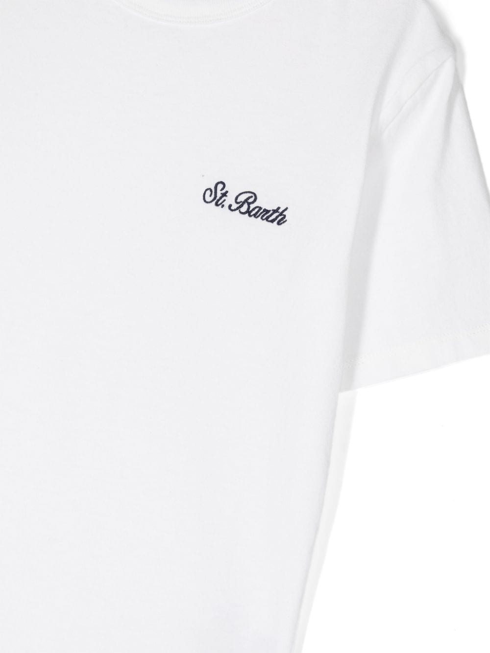 Shop Mc2 Saint Barth Dover Logo-embroidered Cotton T-shirt In White