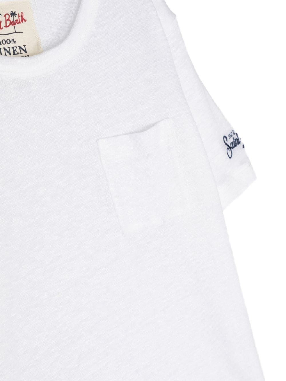 Shop Mc2 Saint Barth Alex Linen T-shirt In White