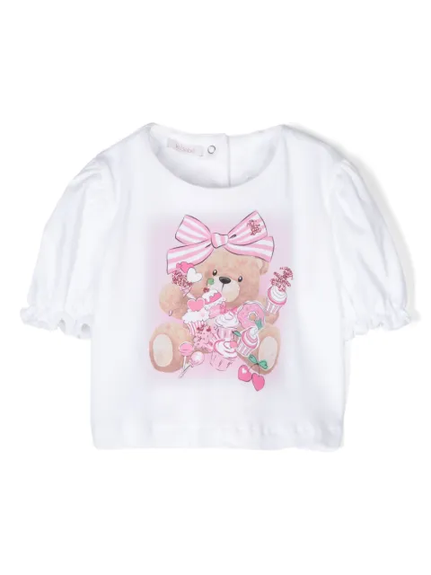 Le Bebé Enfant playera con oso estampado