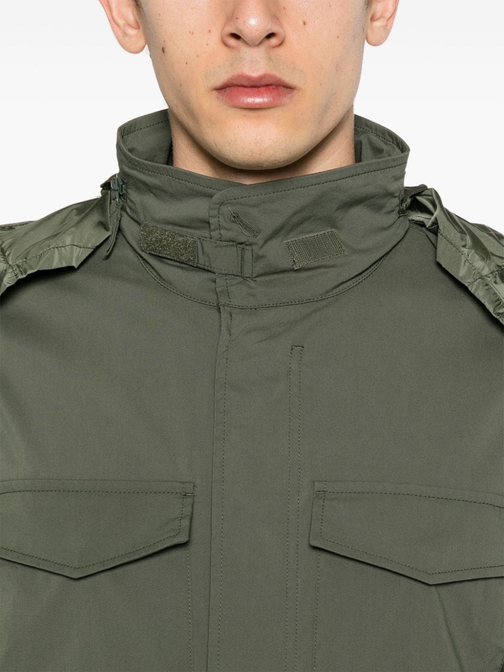 Shop Aspesi Lightweight Hooded Jacket In Green