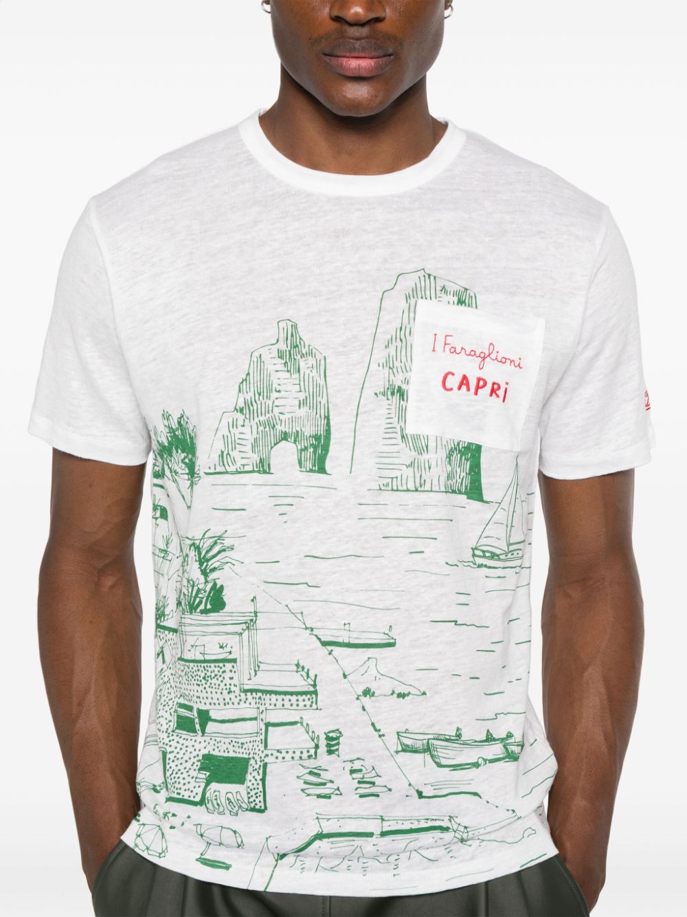 Shop Mc2 Saint Barth Ecstasea Linen T-shirt In Weiss