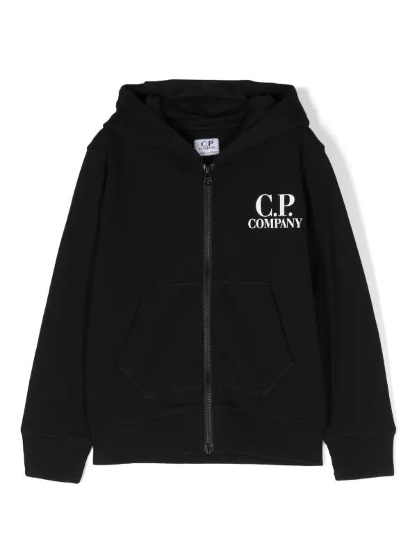 C.P. Company Kids Goggles detail Cotton Hoodie Black