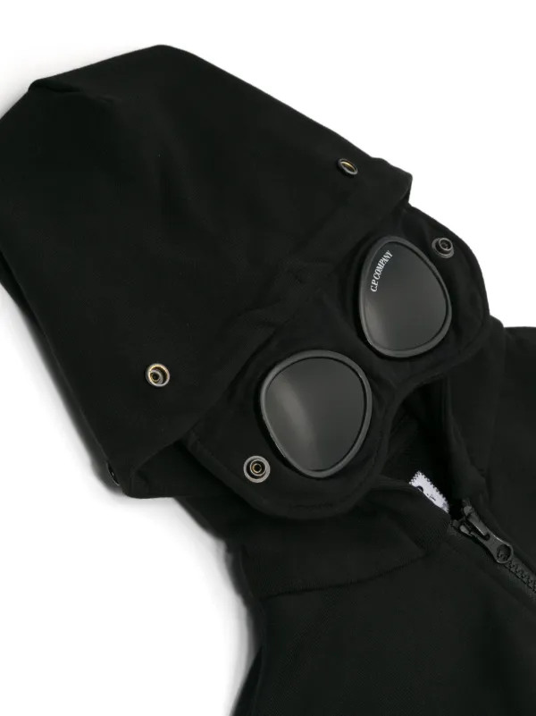 C.P. Company Kids Goggles detail zip up Hoodie Black FARFETCH