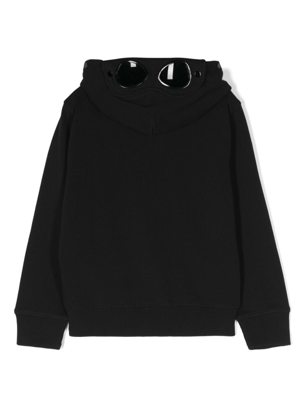 Shop C.p. Company Goggles-detail Cotton Hoodie In Black