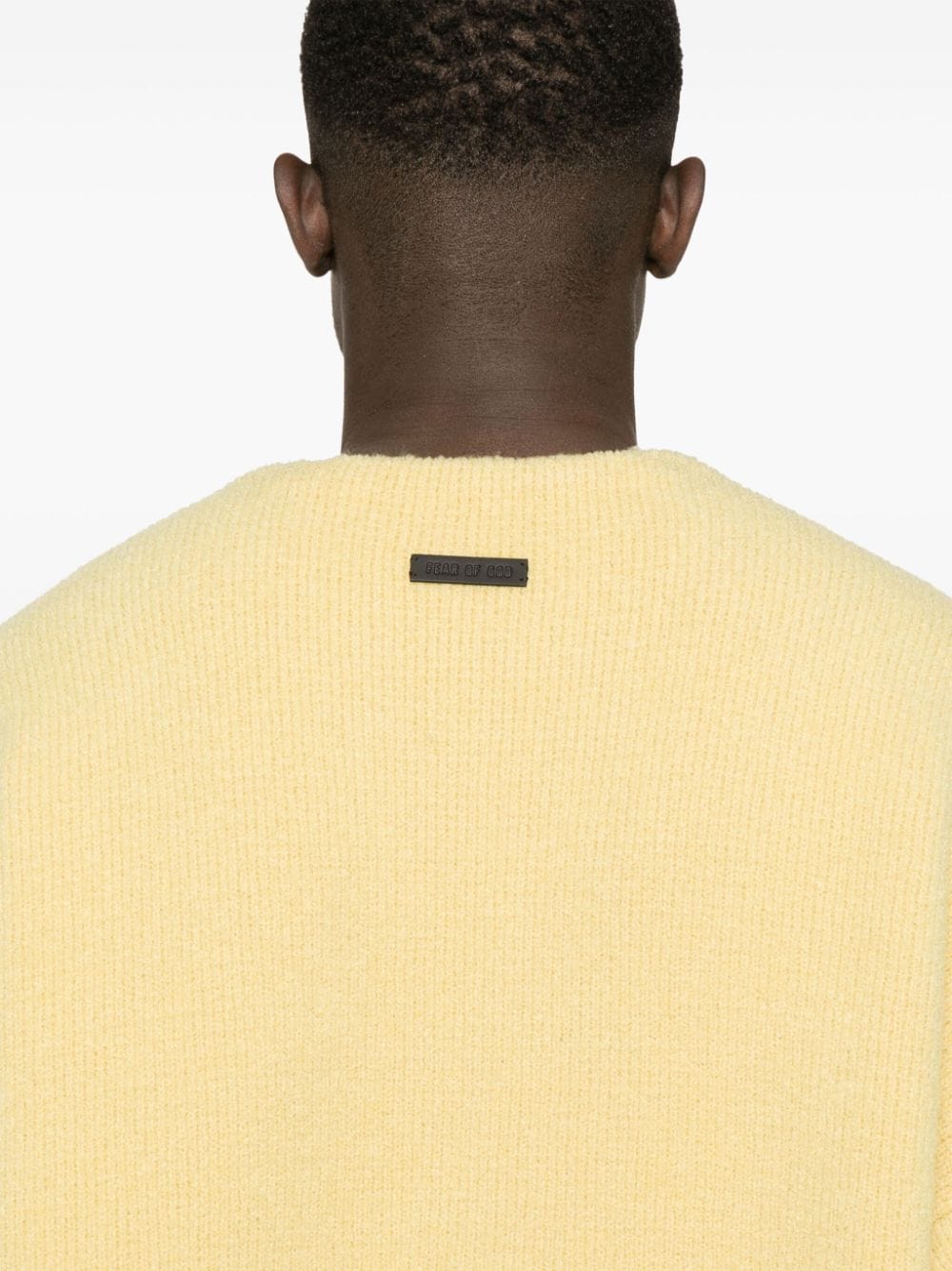 Shop Fear Of God Knitted Bouclé Jumper In Yellow