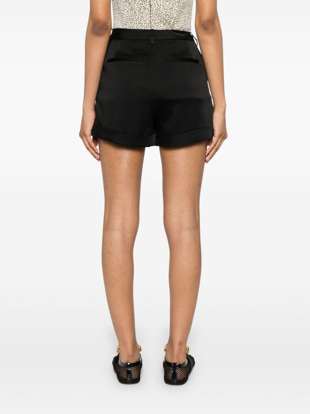 Shop Simkhai Devan Pleated Shorts In Black