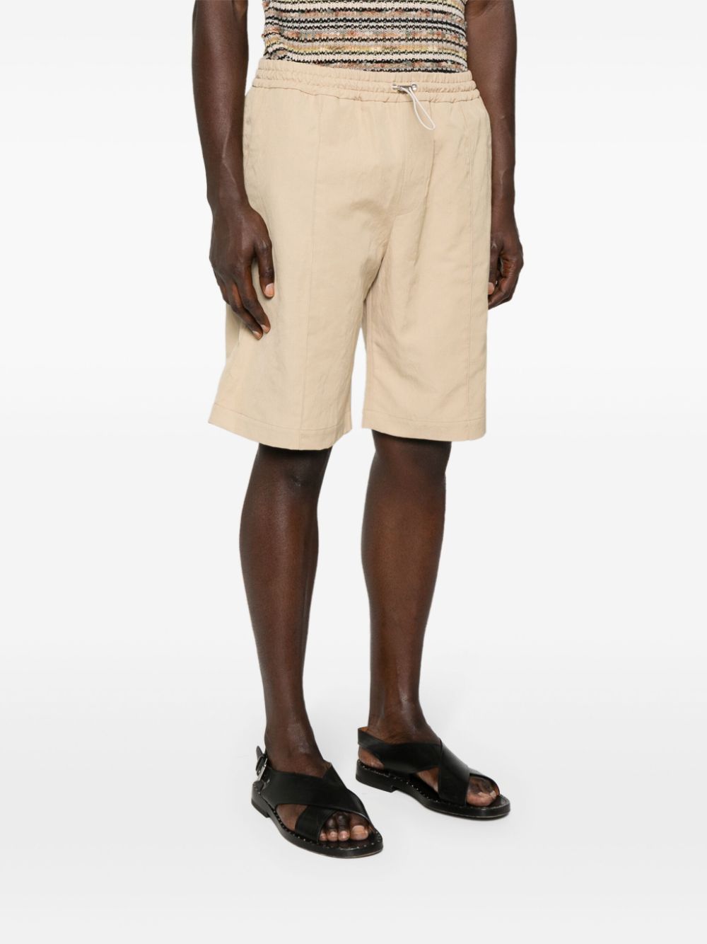 Shop Roberto Collina Drawstring-waist Bermuda Shorts In Neutrals